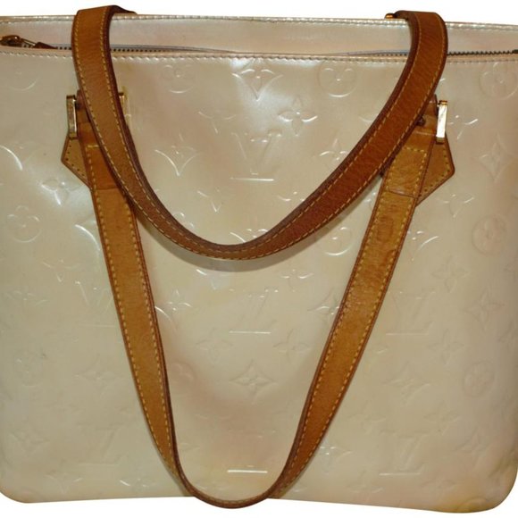 Louis Vuitton Houston Vernis PM Monogram Cream Leather Shoulder Bag / Handle - Picture 2 of 10